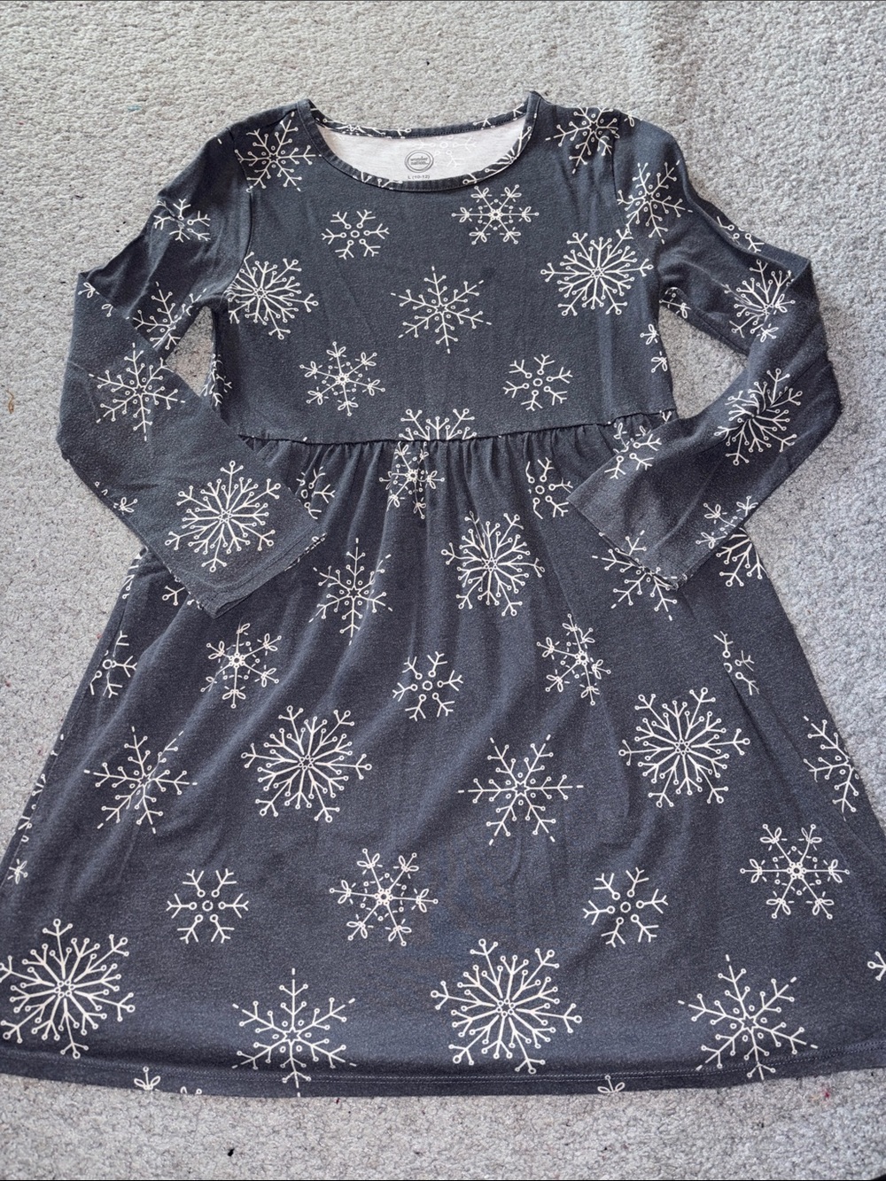 Wonder Nation Girls Long Sleeve Snowflake Dress